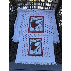 Vintage Cannon Duck Goose Flock Christmas Kitchen Dish Hand Towels Farmhouse